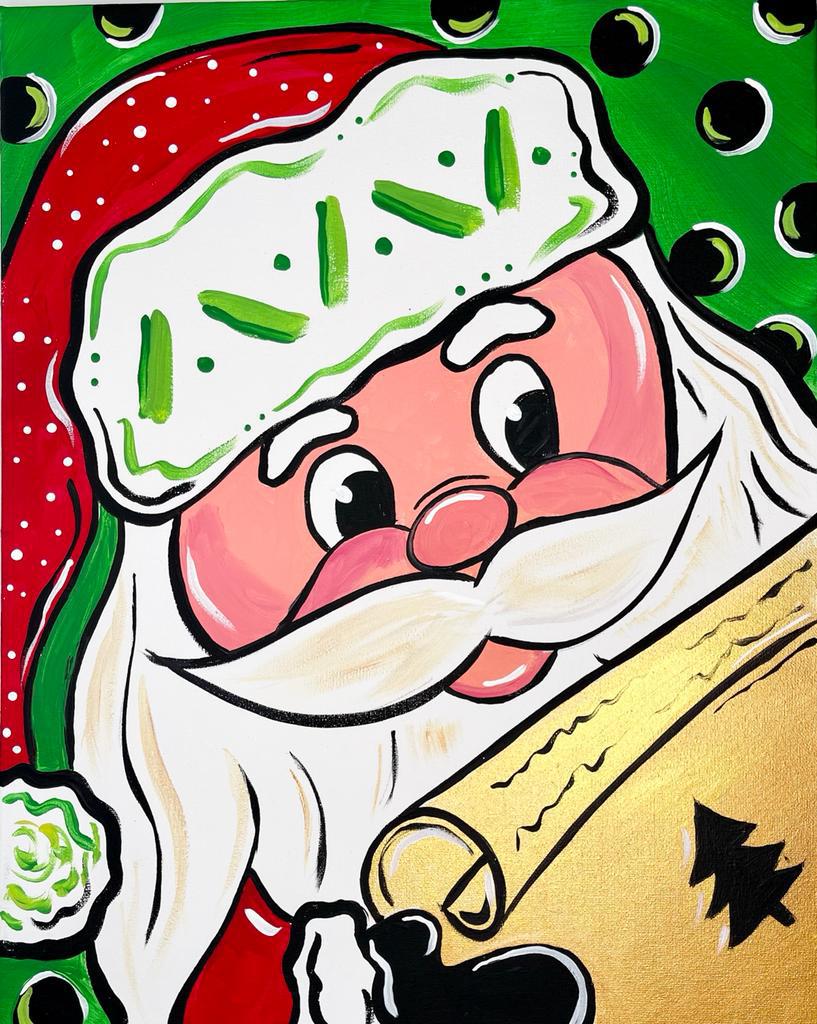 DIY Santa Painting Kit: Pre-drawn Canvas for Christmas Fun! #PaintKit