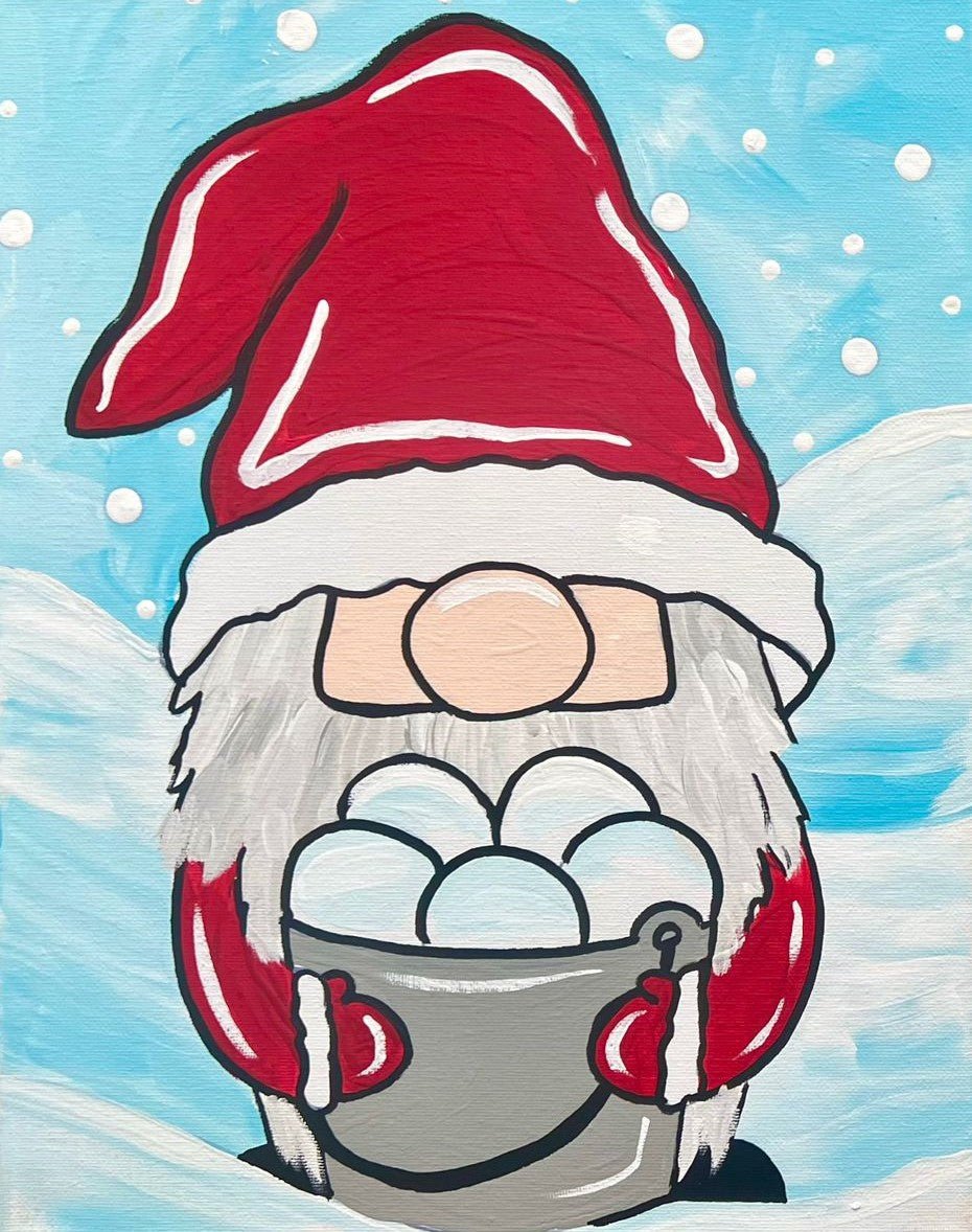 Snowball Gnome Painting Kit - DIY Christmas Craft Project for Kids & Adults