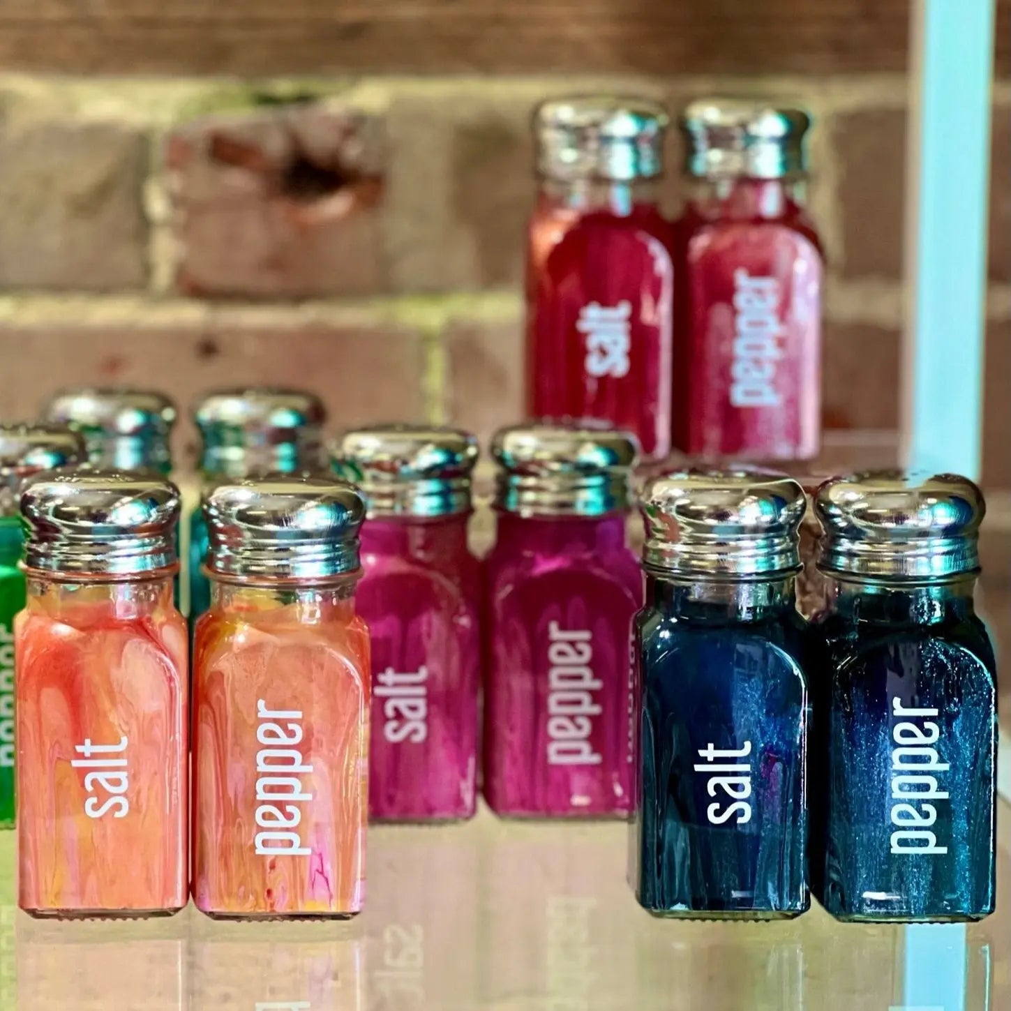 Colorful Salt & Pepper Shakers - Hand-Painted Art by Main Street Collective