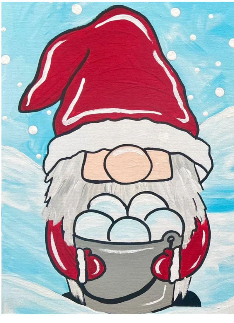 Painting of a Santa Gnome
