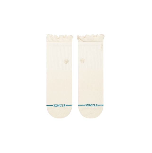 Stance Off-White Women's Socks | Quarter Socks with Ruffle Detail | Comfortable Fashion Socks