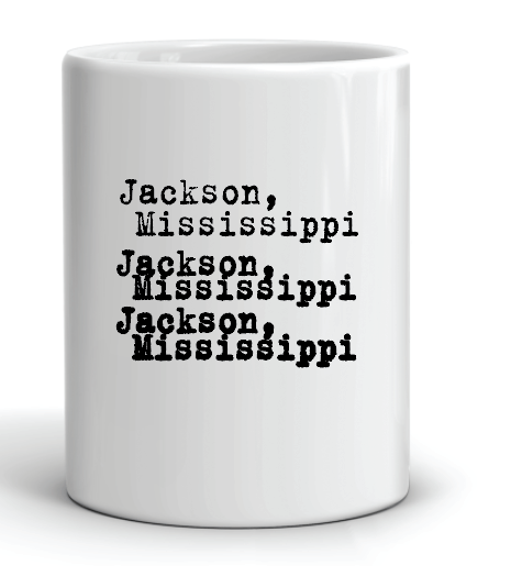 Jackson Mississippi Mug: Repeated text design, Main Street Collective
