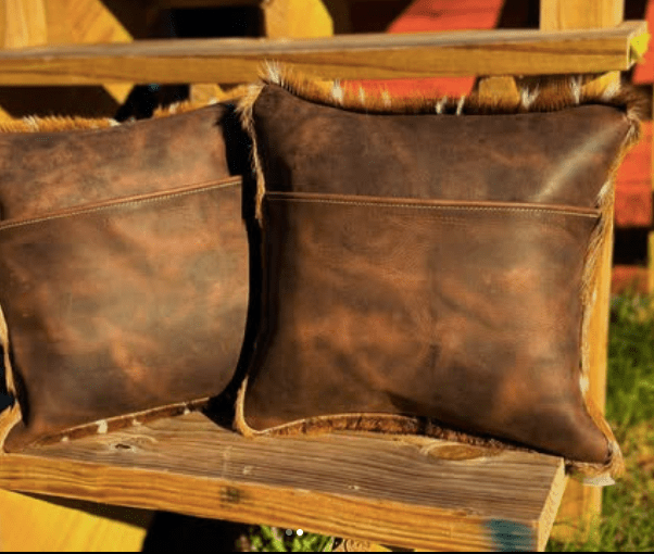 Custom Axis Deer Hide Pillows - Handcrafted Rustic Decor by Main Street Collective