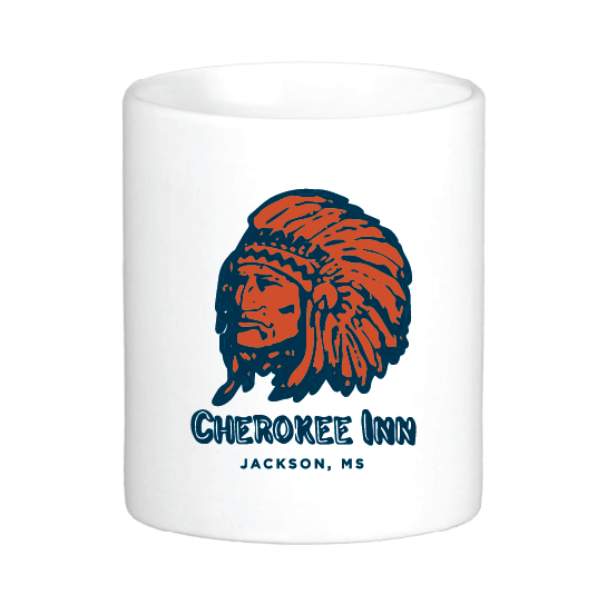 Cherokee Inn Jackson MS Mug: Vintage Native American Headdress Design