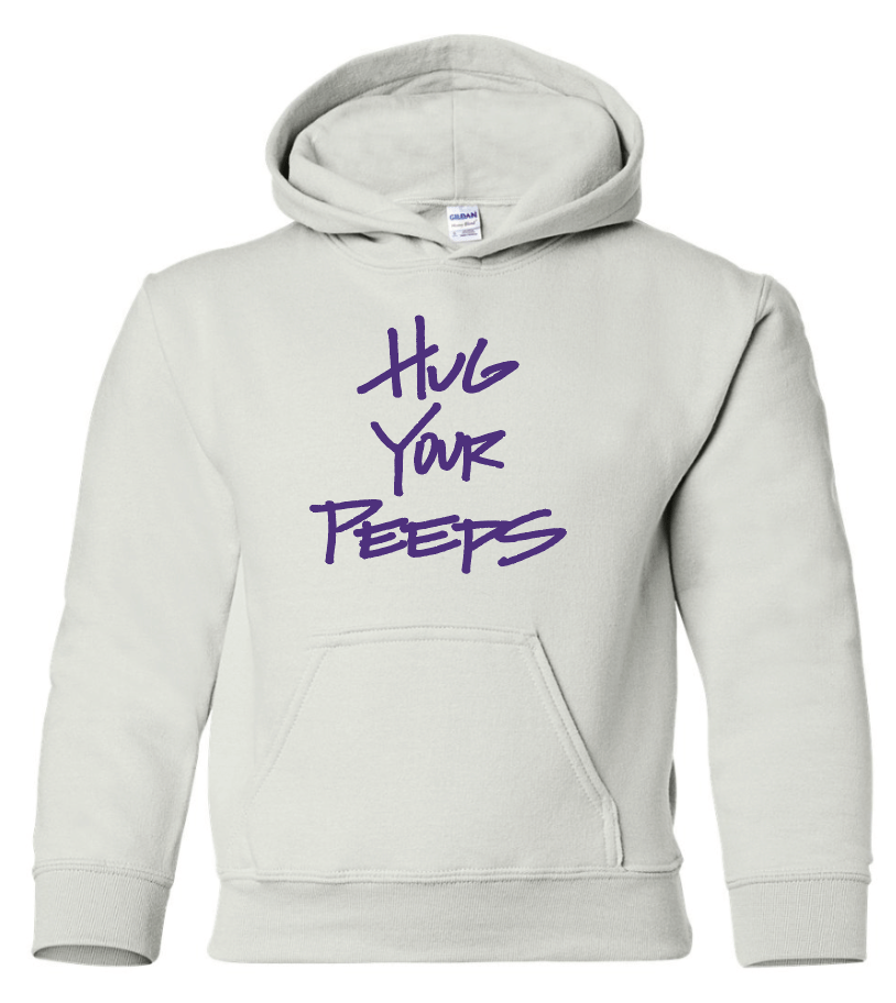 Hug Your Peeps Kids Hoodie - White Graphic Sweatshirt, Main Street Collective L.L.C