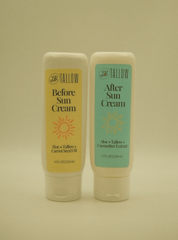 Tallow After Sun Cream - Natural Sunburn Relief & Skin Recovery with Calendula, Aloe & Lavender