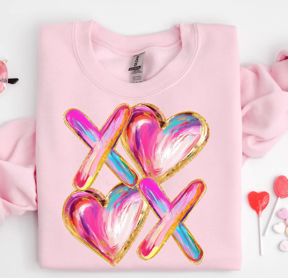 XOXO Brushstroke Valentines Day Sweatshirt