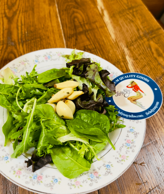 The Lady May Italian Pickled Garlic - Small Batch Basil Oregano Parsley Garlic