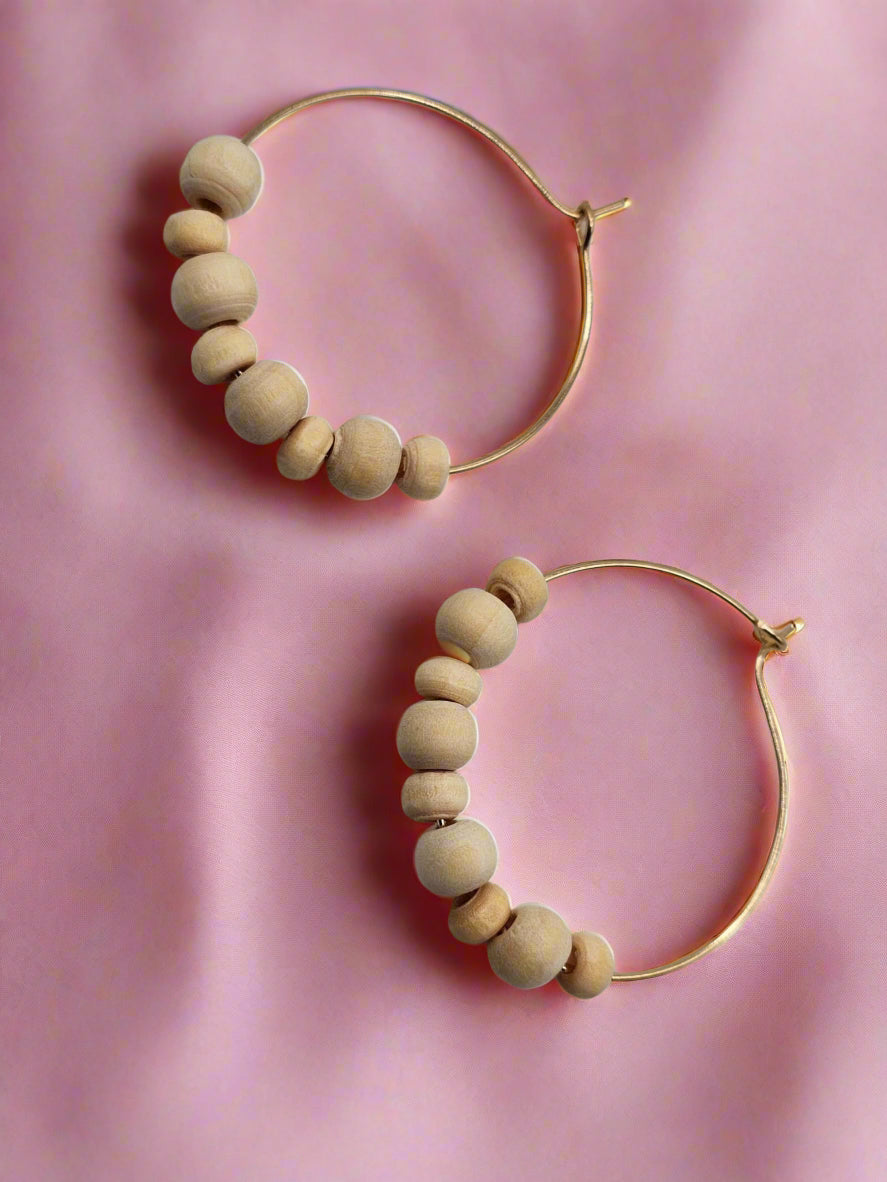 ull view of Simple Sands Wooden Hoop Earrings by The Tween Space – Mississippi handmade gift