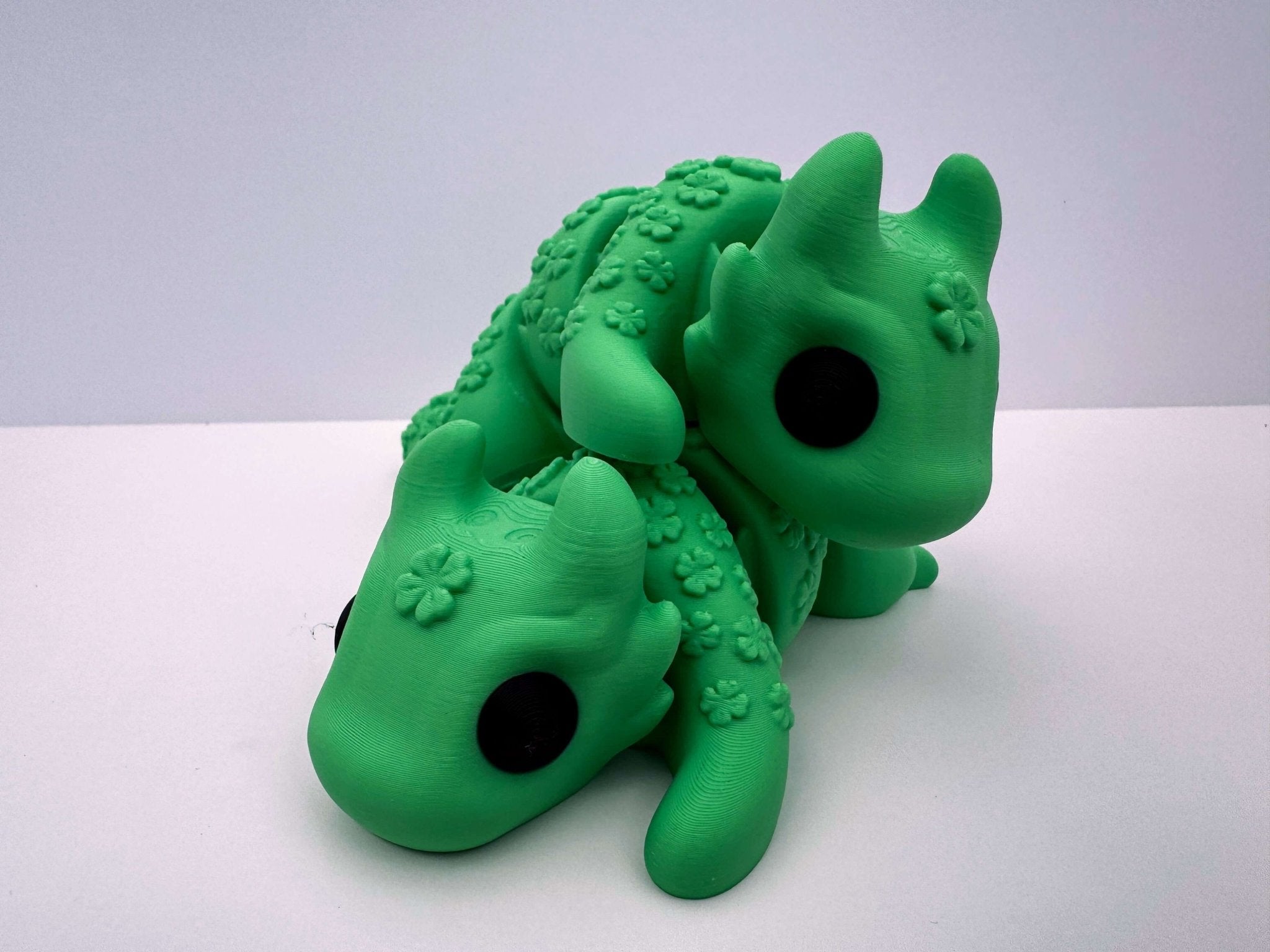 Lucky Dragon Fidget Toy - 3D Printed Shamrock Sensory Dragon for Stress Relief