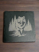 Slate Drinkware Accessory – Walking Wolf Coaster by Faithful Woodworks
