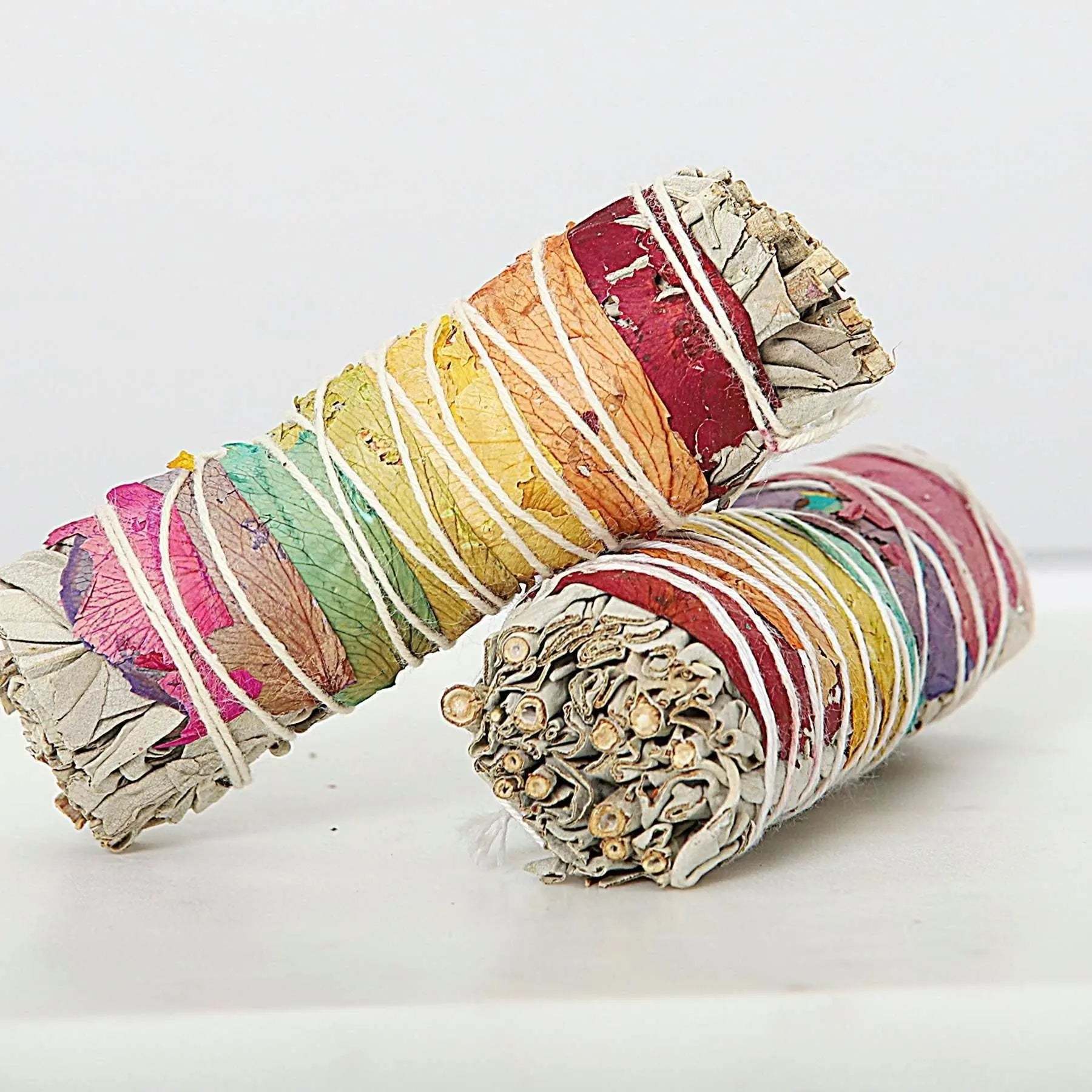 Sage Smudge Stick with Rose Petals | Energy Cleansing Bundle