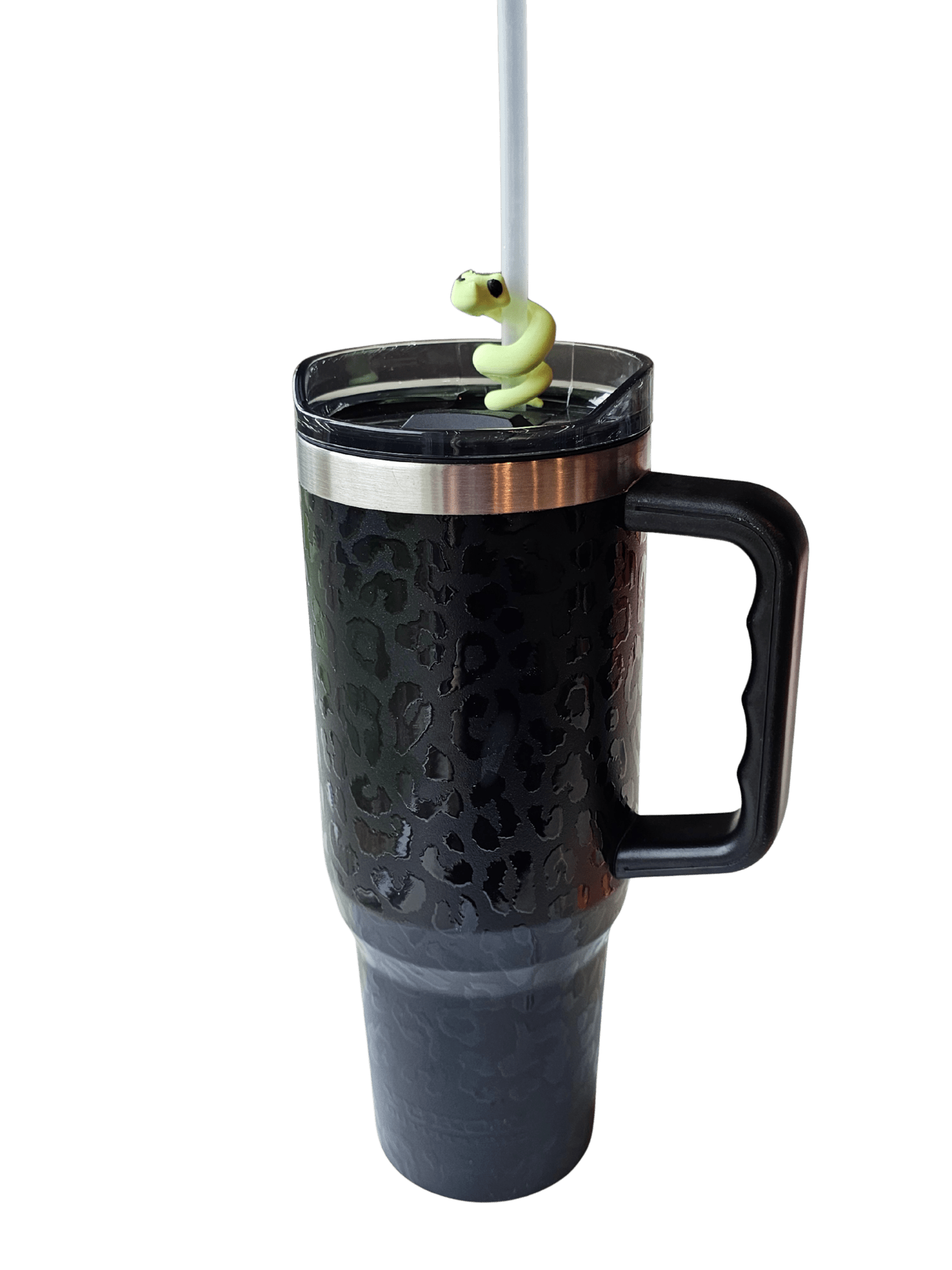 Lime Green Snake Straw Topper - 3D Printed Tumbler Charm by The Tween Space for Reusable Straws and Stanley Tumblers