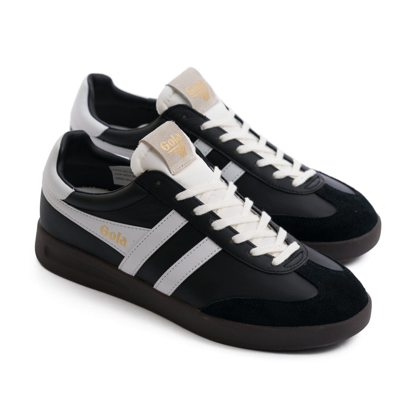 Gola Cyclone Men's Shoes - Leather Black/White/Dark Gum