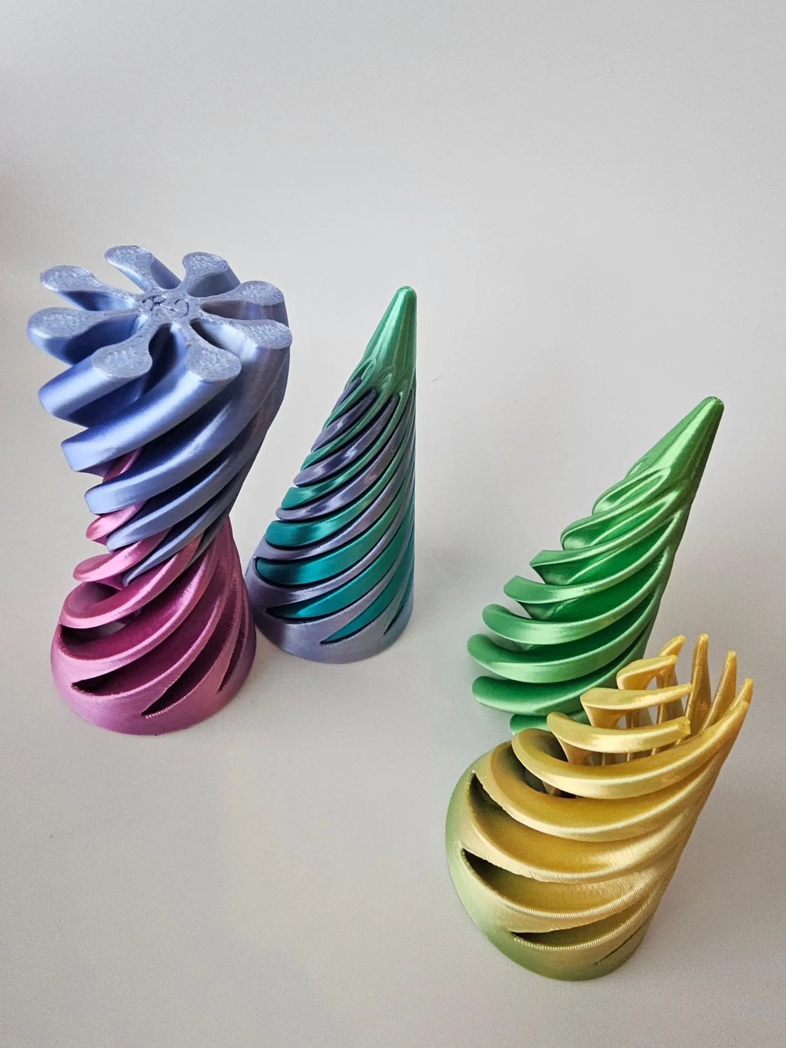 Colorful 3D Printed Swirl Cone Fidget Toys - Handmade by The Tween Space at Main Street Collective