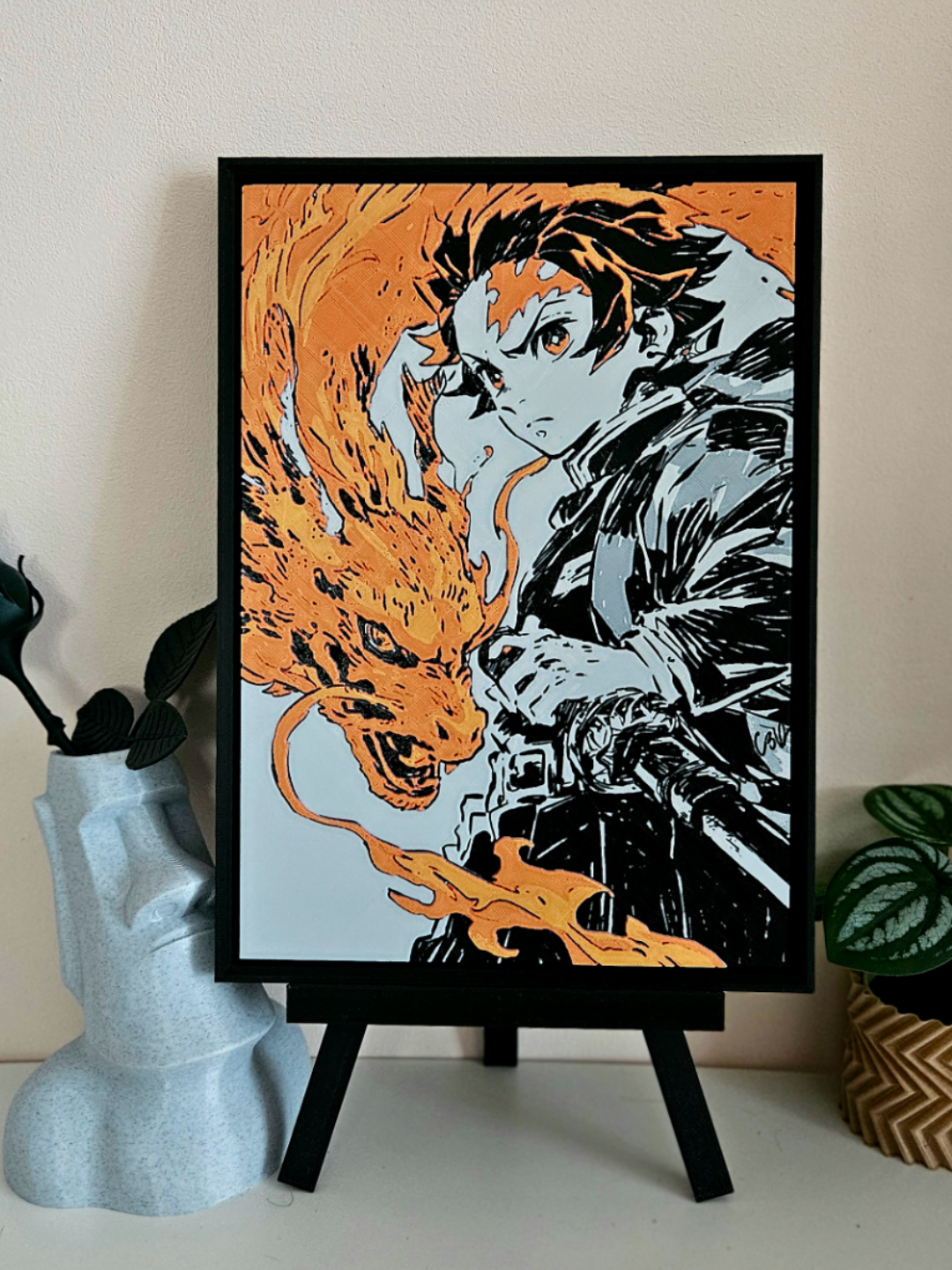 Tanjiro Hinokami Kagura Filament Painting – Demon Slayer Anime Wall Art The Tween Space