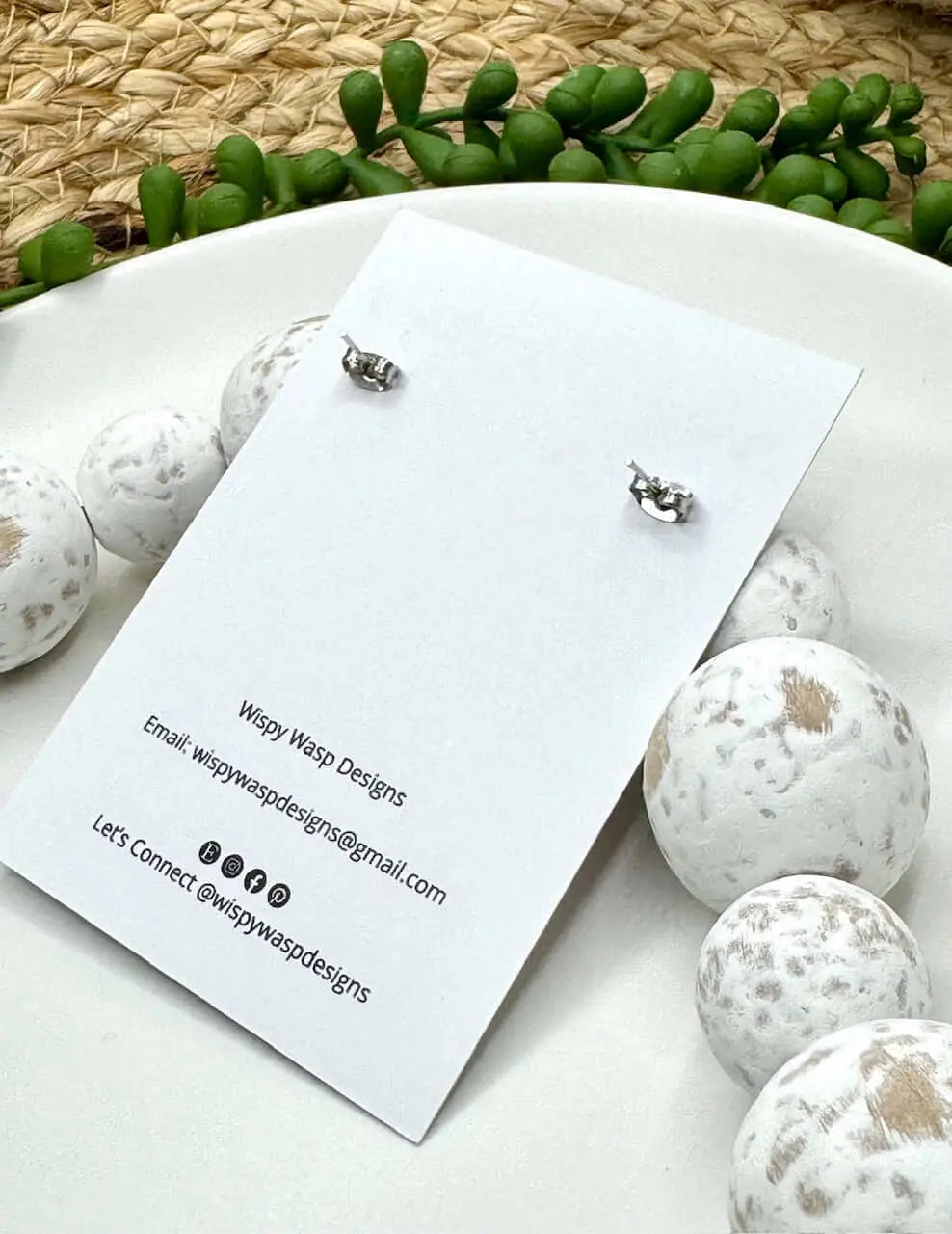 Star Earrings by Wispy Wasp: Back View, Hypoallergenic Stainless Steel Posts, Handmade Earrings