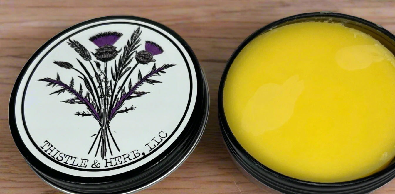Solid Cashmere Glow lotion bar by Thistle and Herb, made in Mississippi with coconut oil, mango butter, and a soft peach vanilla musk scent.