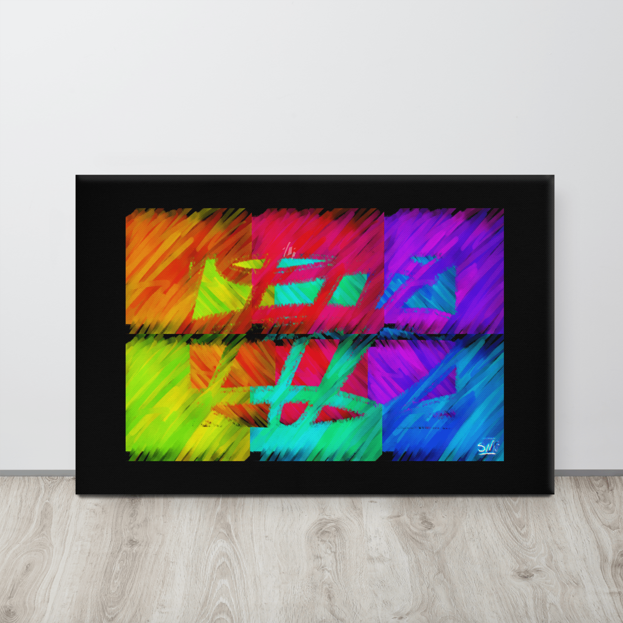 Abstract Canvas Print 'TRAPPED' by Viola Panther | Main Street Collective - Bold, colorful modern art.