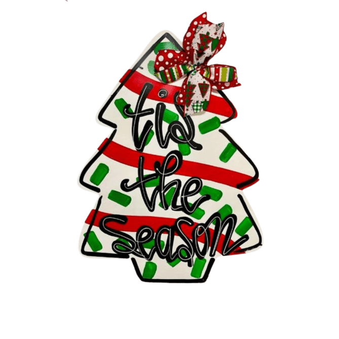 Christmas Tree Door Hanger: Tis the Season Paint Night at Flatheads and Bottom Feeders.