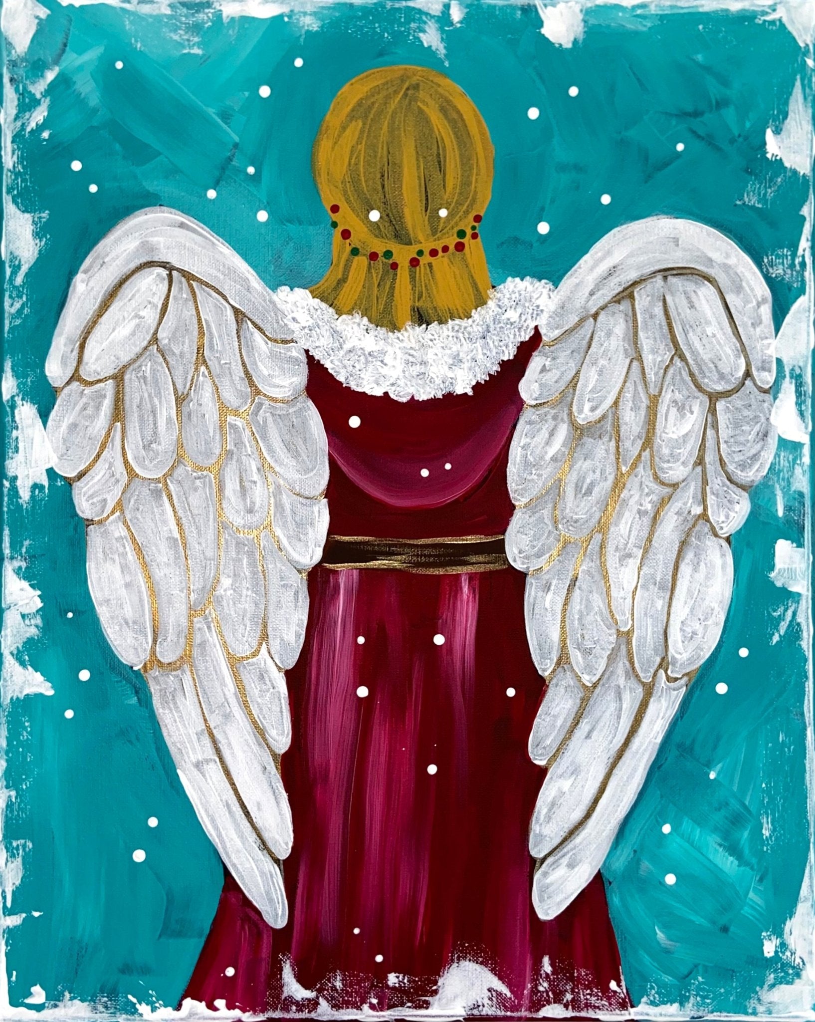 Winter Angel Paint Your Own Canvas Kit: DIY Angel Painting Art for All Ages - Main Street Collective