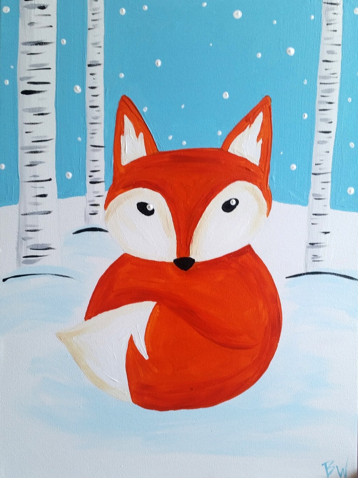 Winter Fox Canvas Painting DIY Art Kit - Main Street Collective