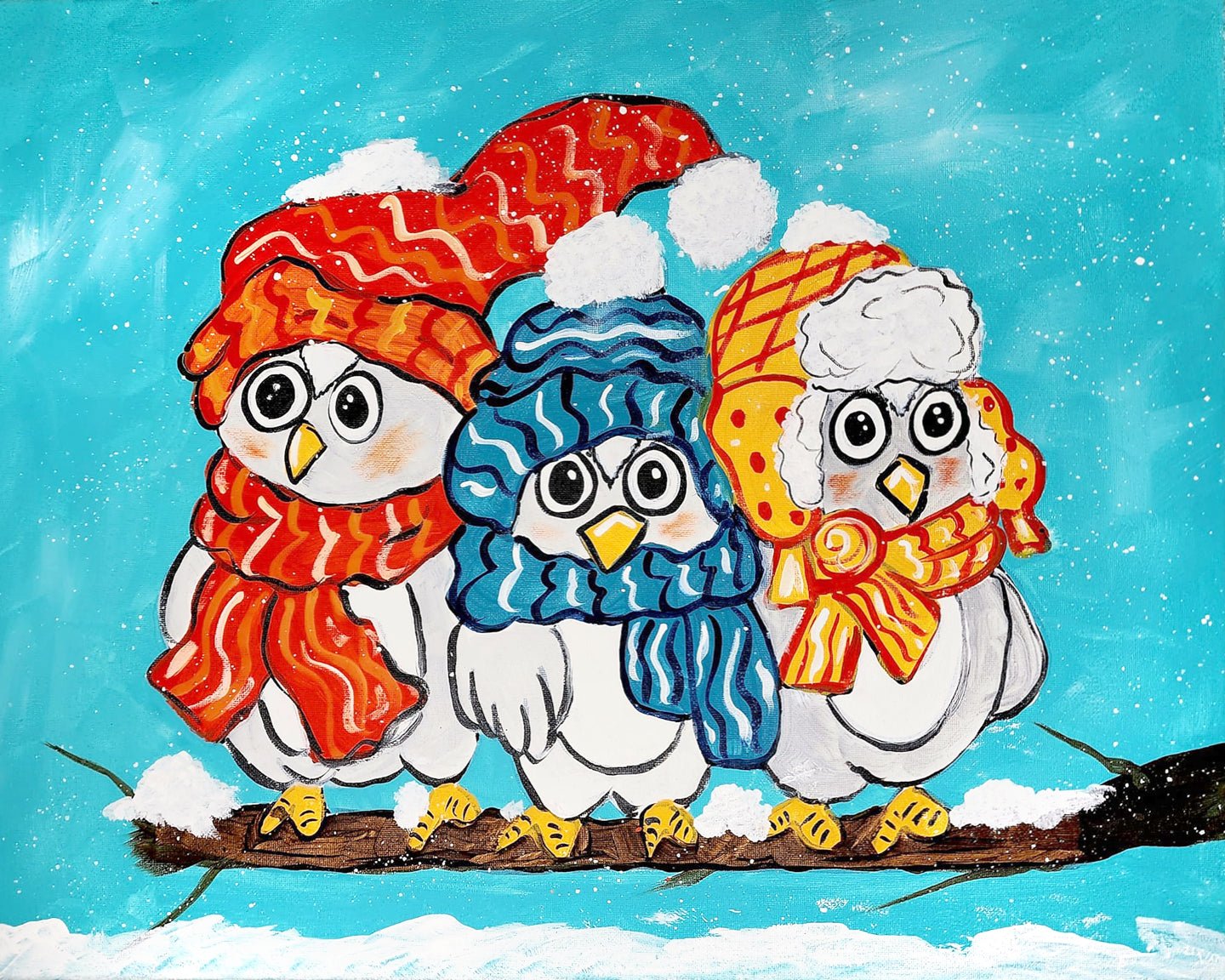 Winter Owls Painting Kit - DIY Canvas Art by Main Street Collective