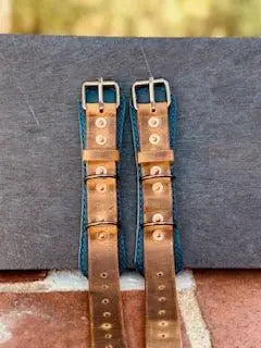 Handmade Leather Wrist Restraints with Bronze Hardware - Customizable