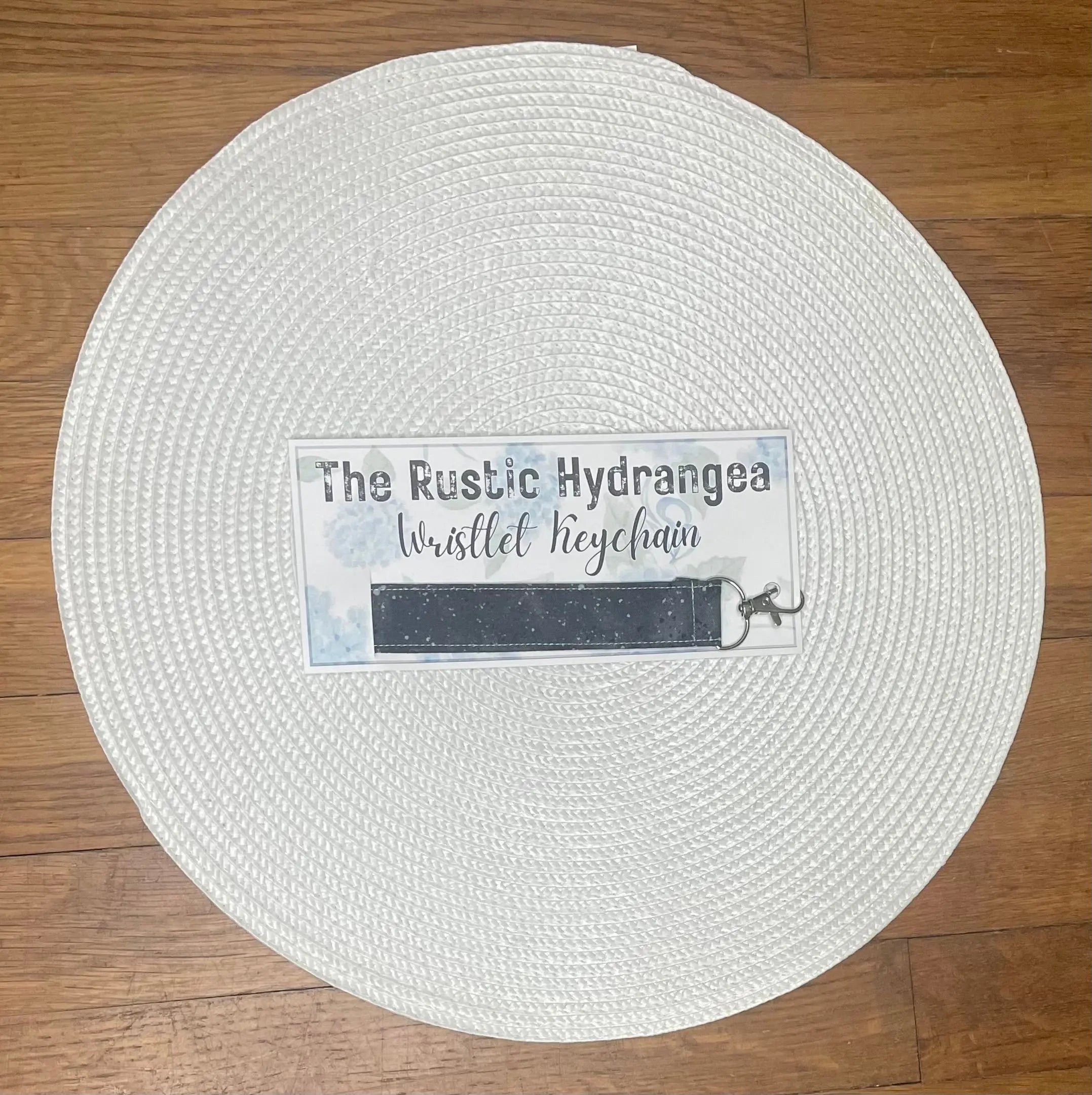 Rustic Hydrangea Wristlet Keychain by Main Street Collective - Stylish Fabric Key Fob Handmade Accessory