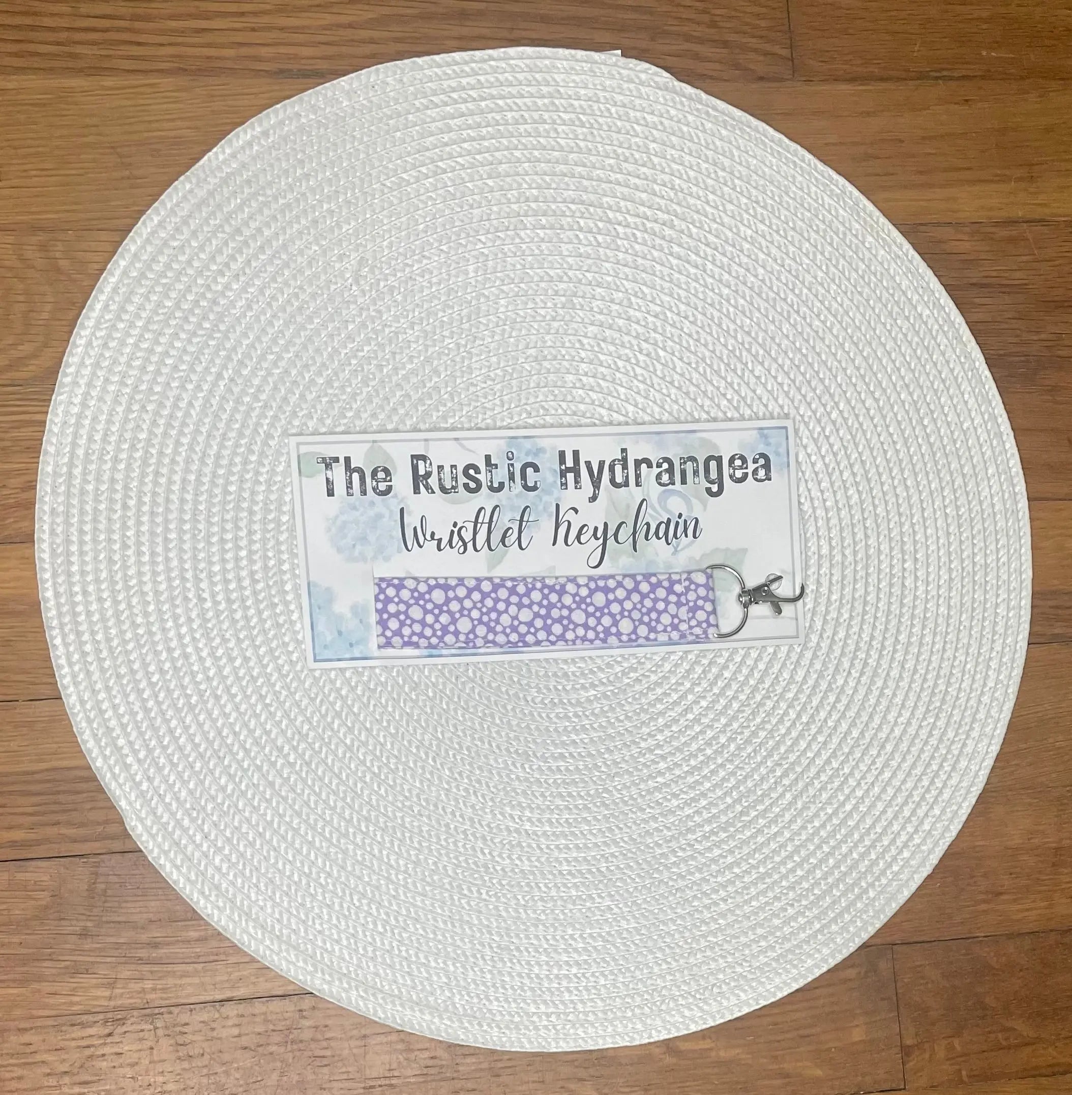 The Rustic Hydrangea Wristlet Keychain: Stylish Fabric Keychain by Main Street Collective