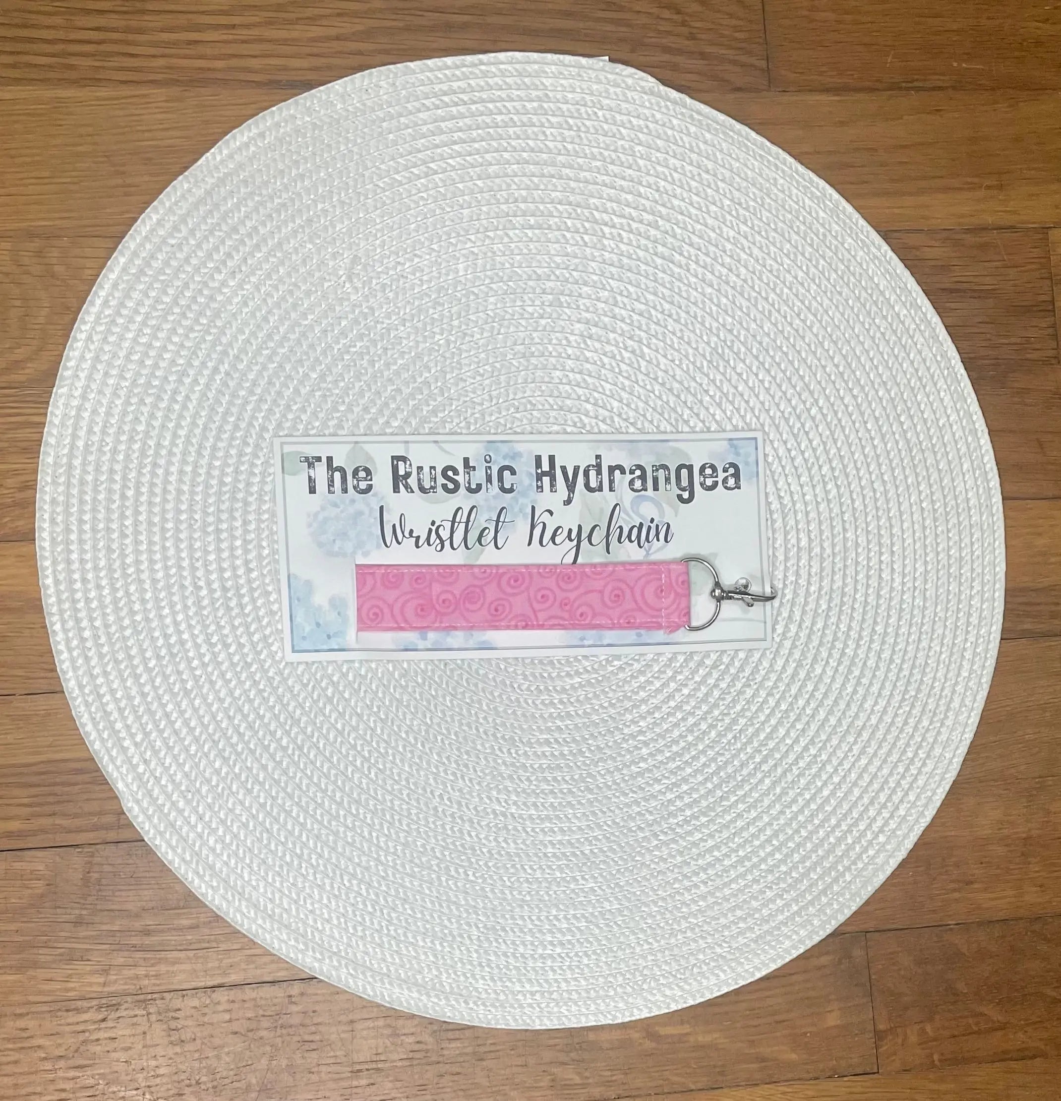 Rustic Hydrangea Pink Swirl Wristlet Keychain - Main Street Collective