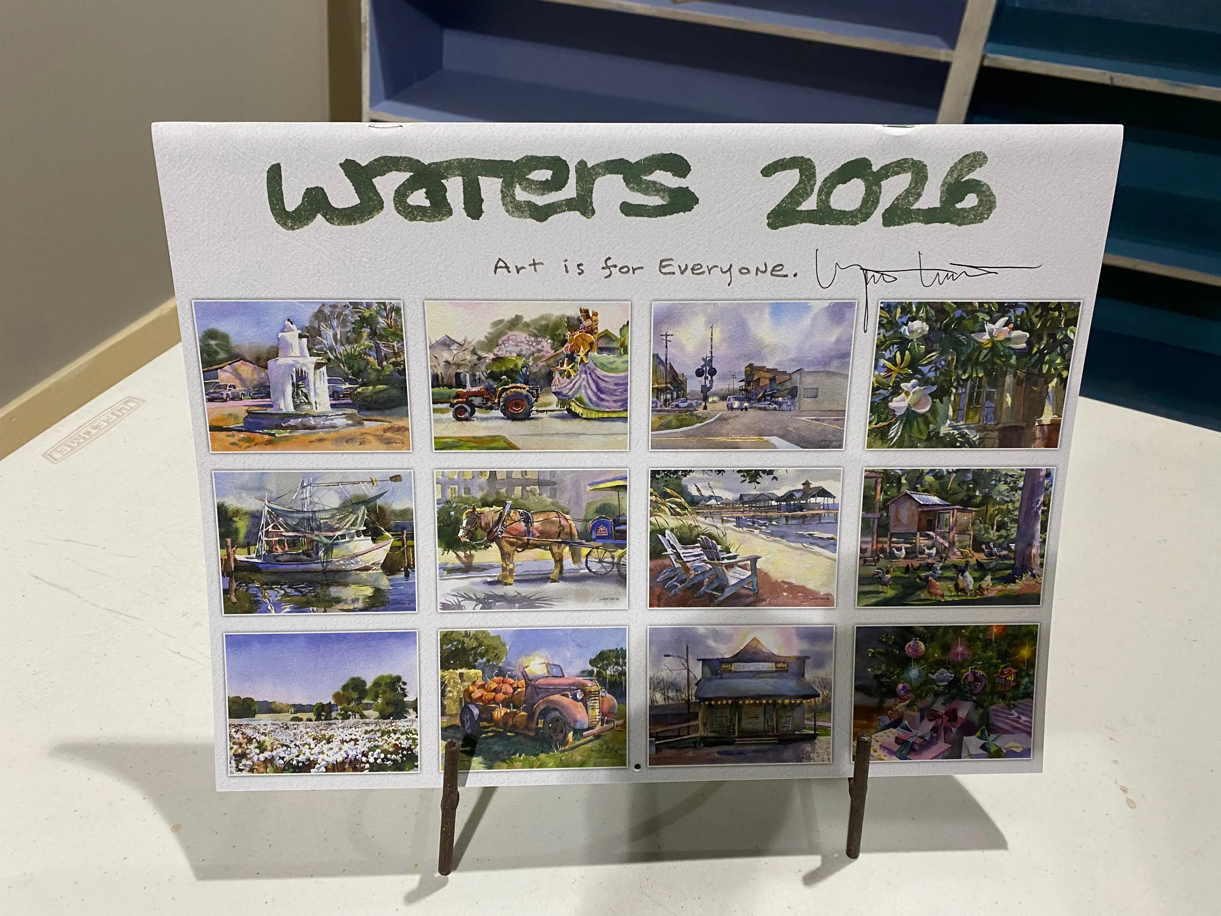 Wyatt Waters 2026 Calendar: Watercolor Art of Mississippi & The South, Southern Scenes and Landmarks by Mississippi Artist