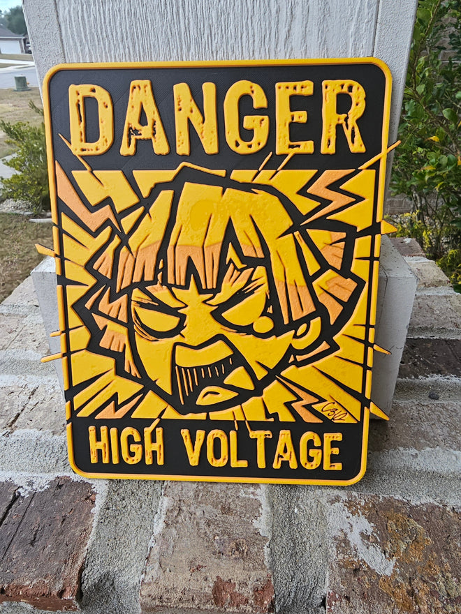 Zenitsu “High Voltage” HueForge Door Poster – Demon Slayer Anime Wall ...