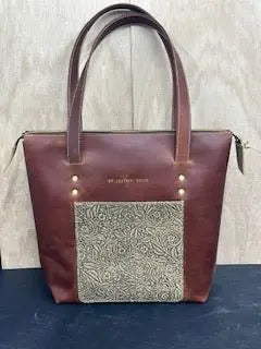 Handmade leather zippered tote purse: Main Street Collective