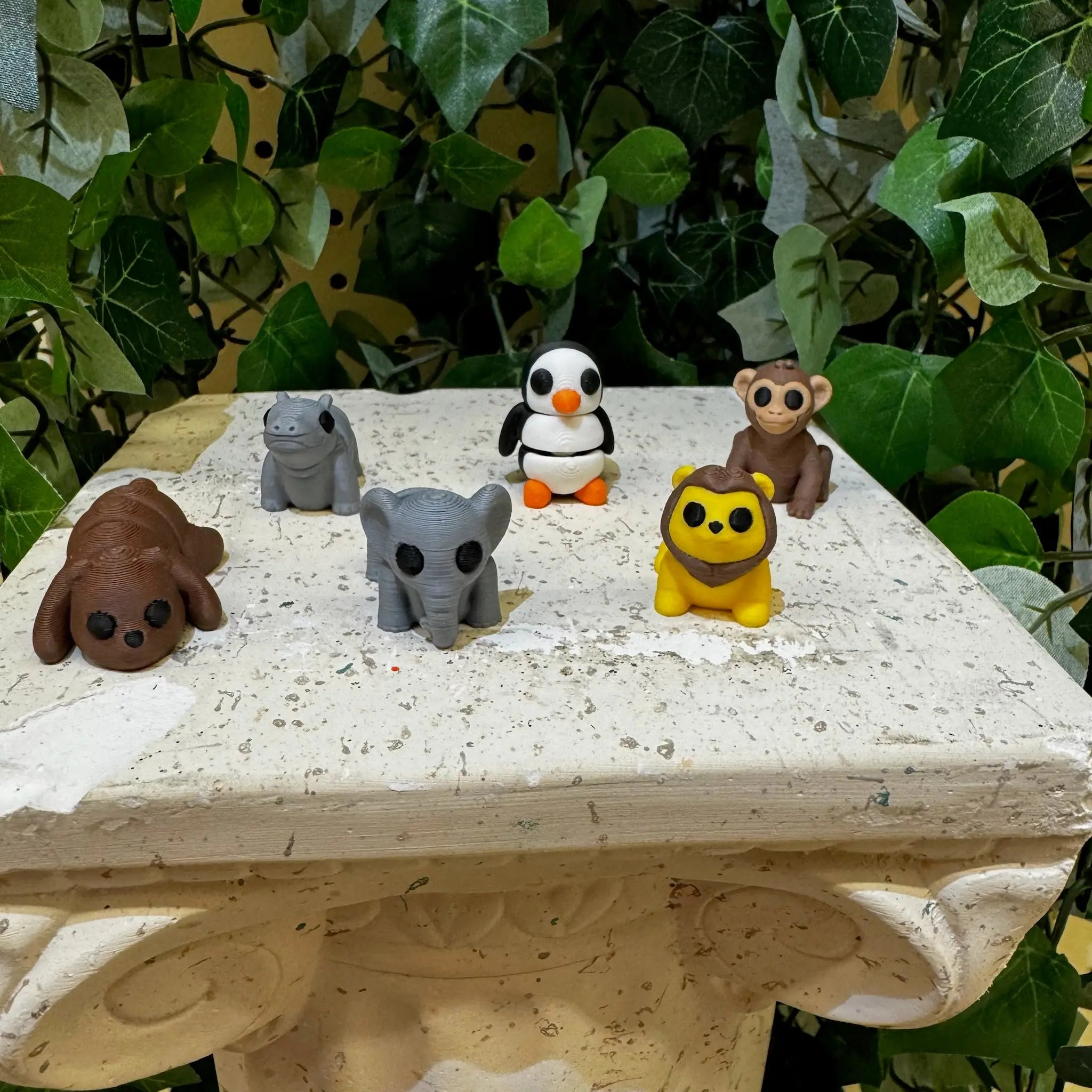 Zoo Animal Fidget Toys: Sensory 3D Printed Toys - Bear, Hippo, Elephant, Lion, Monkey, Penguin, Koala - Mississippi Craftsmanship