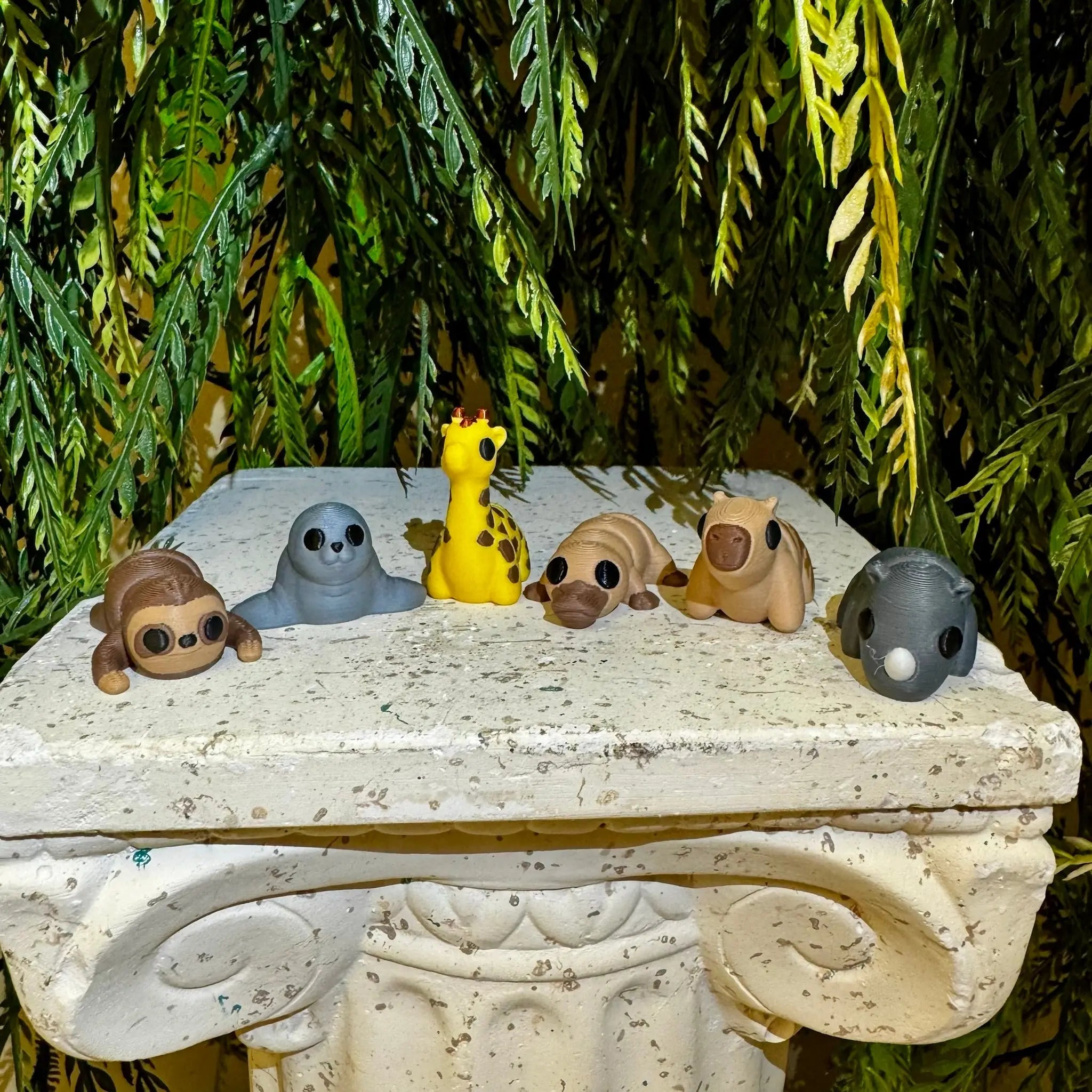 Zoo Animal Fidget Toys: Sloth, Seal, Giraffe, Platypus, Capybara, Rhino. Sensory 3D Printed Animals, Mississippi Craft