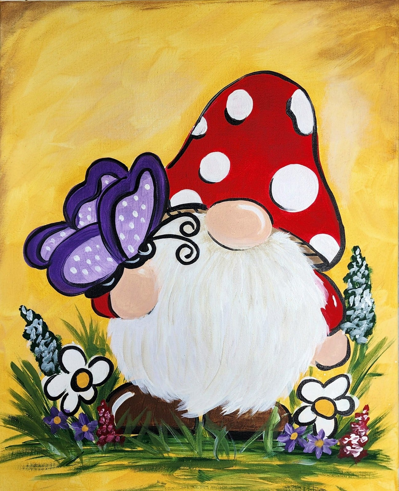 Paint Your Own Canvas Kit-Mushroom Gnome