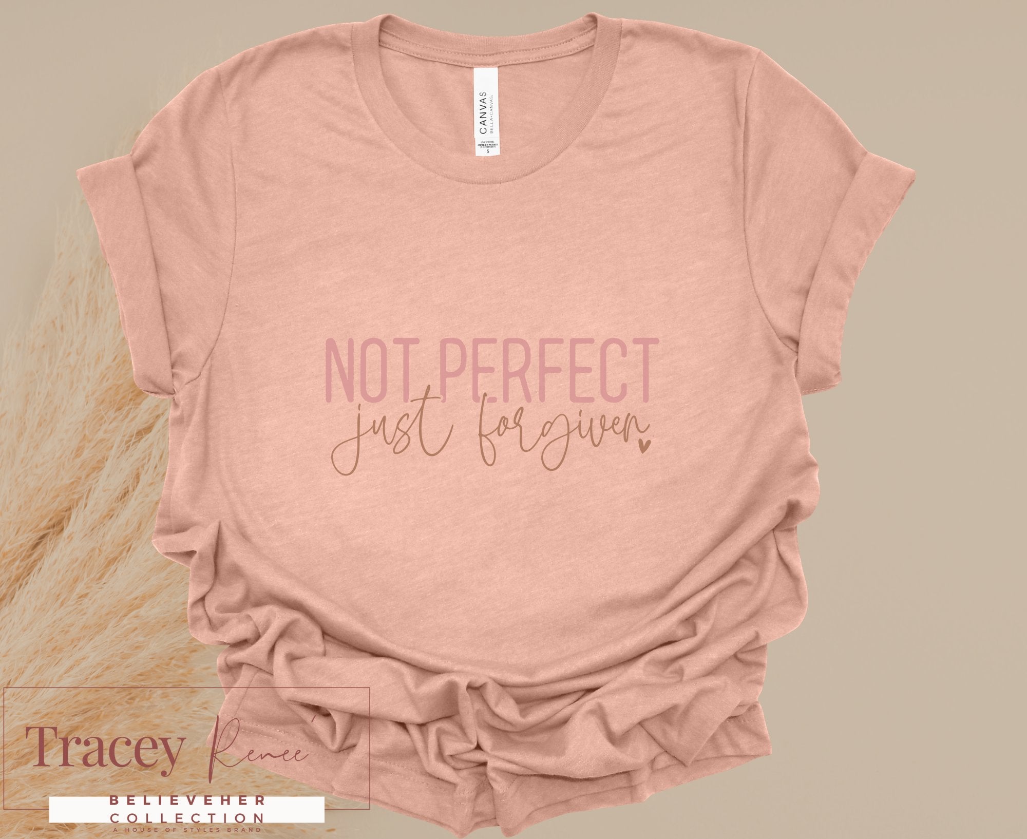 Not Perfect Just Forgiven Christian T-Shirt - Women's Faith Based Apparel