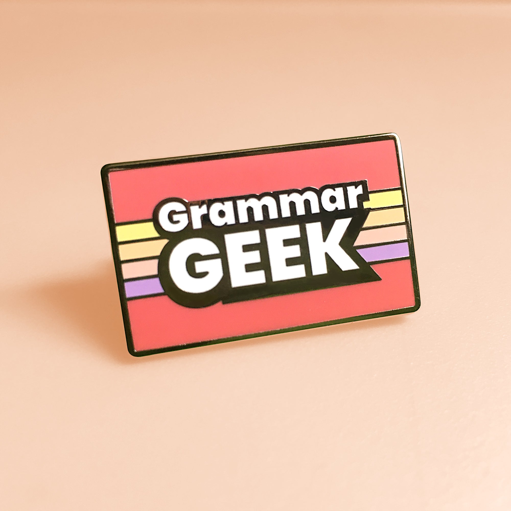 Grammar Geek Enamel Pin - Retro Style Word Nerd Pin for Writers & Teachers