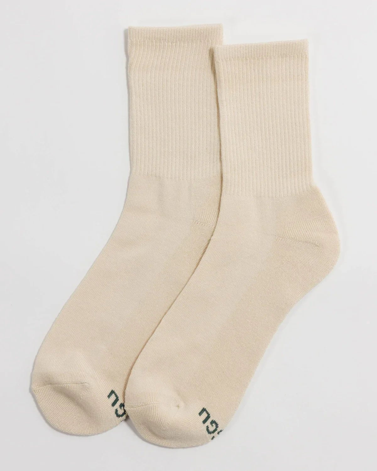 BAGGU Ribbed Socks - Ecru (Cream) Small Size. Comfortable Bamboo Rayon Socks. Main Street Collective L.L.C.