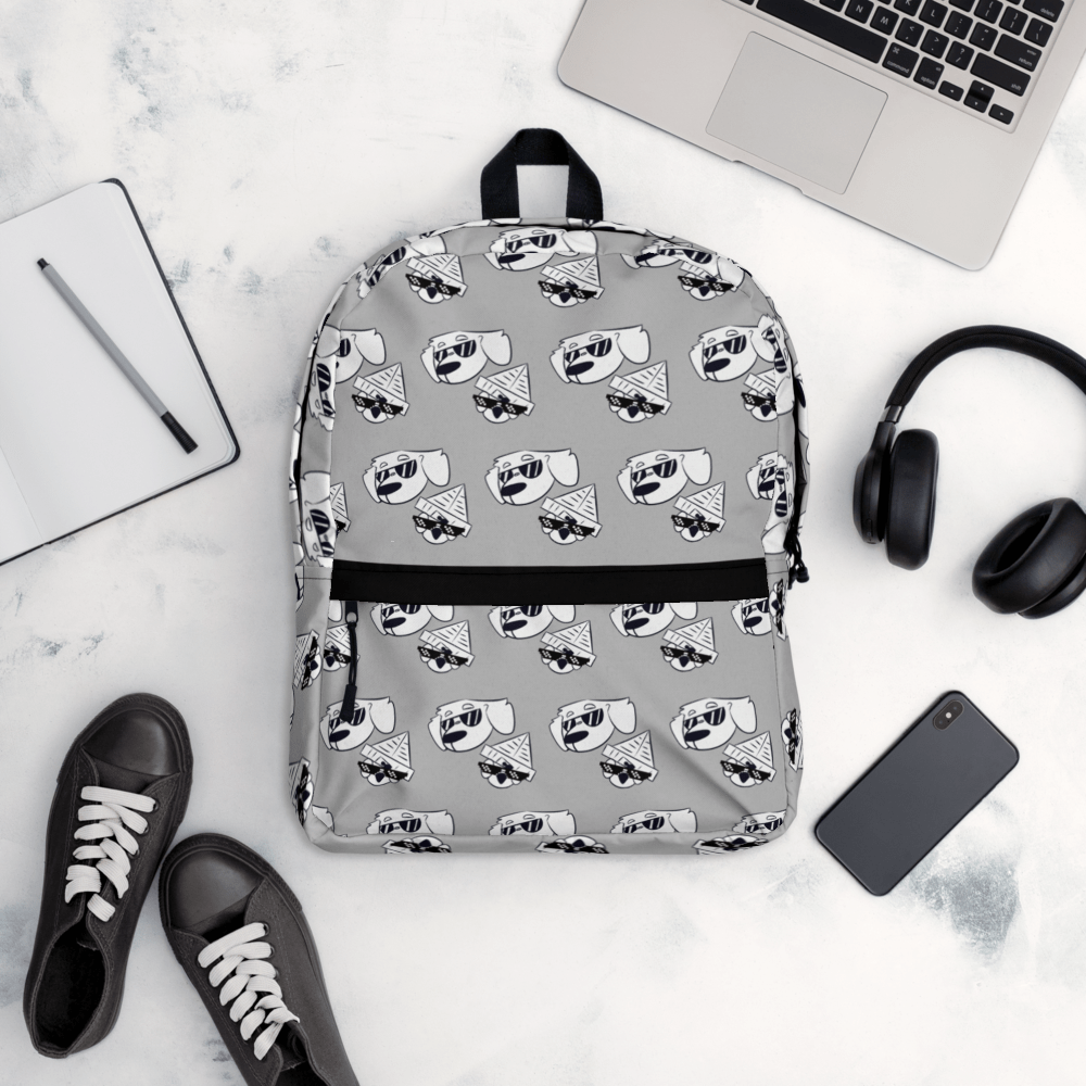 THE COOL GUYS Backpack: Stylish backpack featuring fun cartoon dog & sandwich design. Perfect for school, travel, and everyday use.
