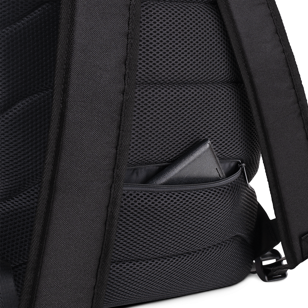 Black Backpack with Hidden Zipper Pocket and Phone: School & Travel Bag