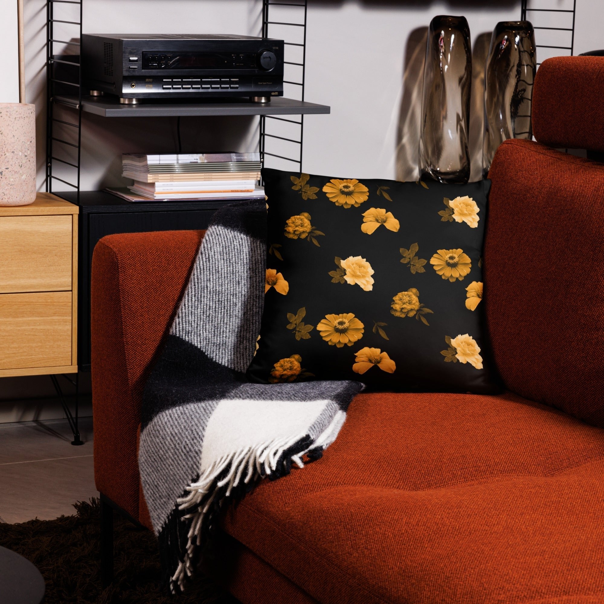 Floral Throw Pillow on Couch | Flowers to Bed | Main Street Collective
