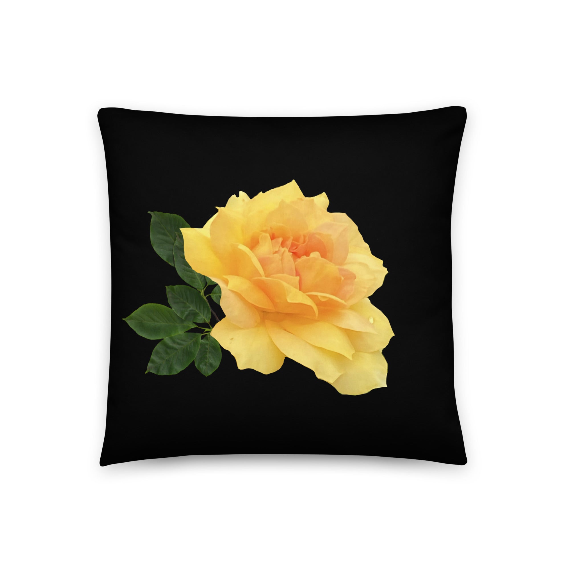 Yellow Flower Throw Pillow: Polyester Cushion with Floral Design, Modern Home Decor