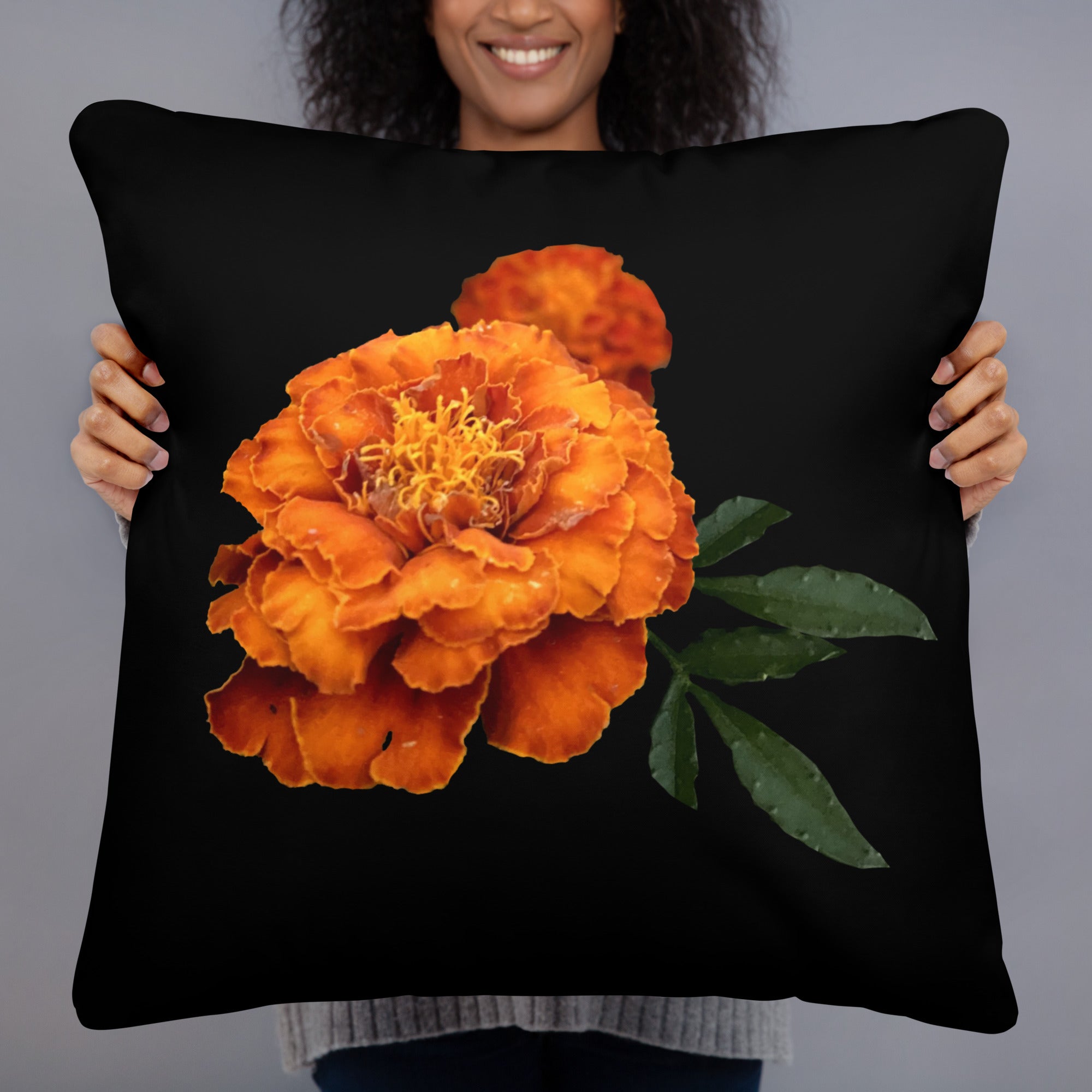 Orange Flower Pillow - Soft Decorative Throw Pillow for Home Decor | Main Street Collective