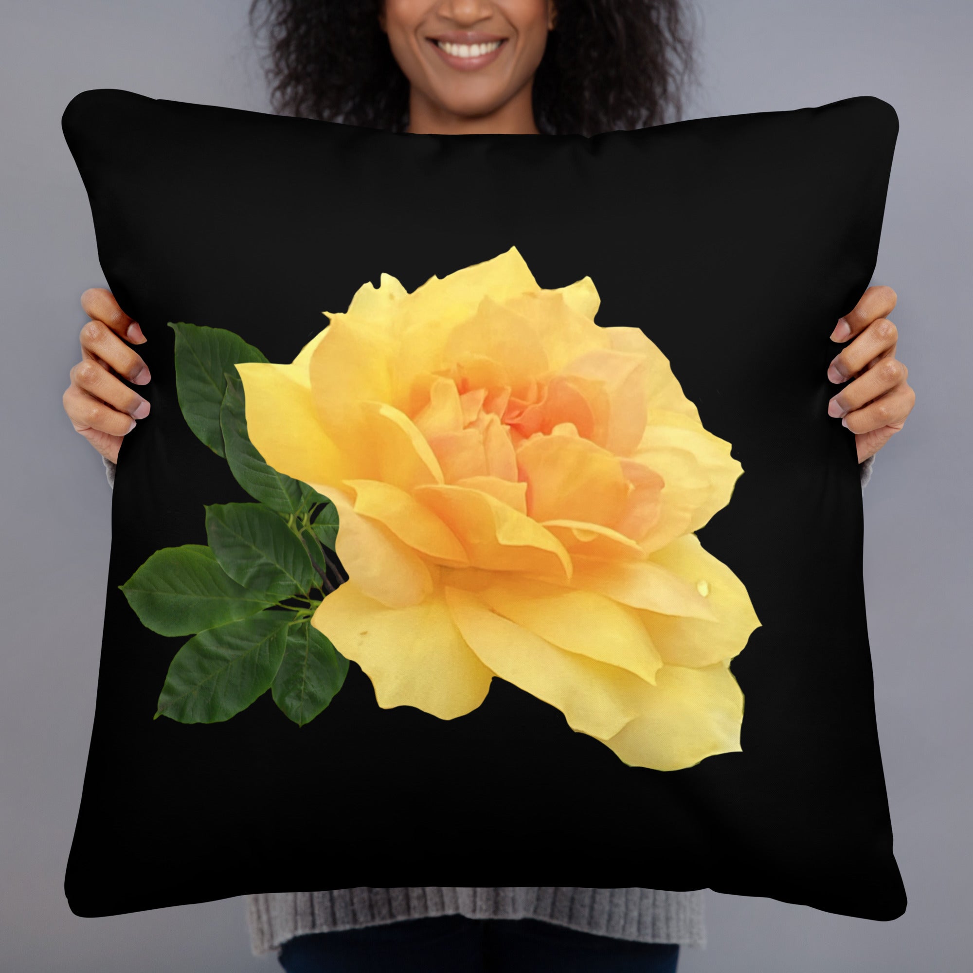 Yellow Flower Pillow: Soft Floral Throw Pillow for Home Decor | Main Street Collective