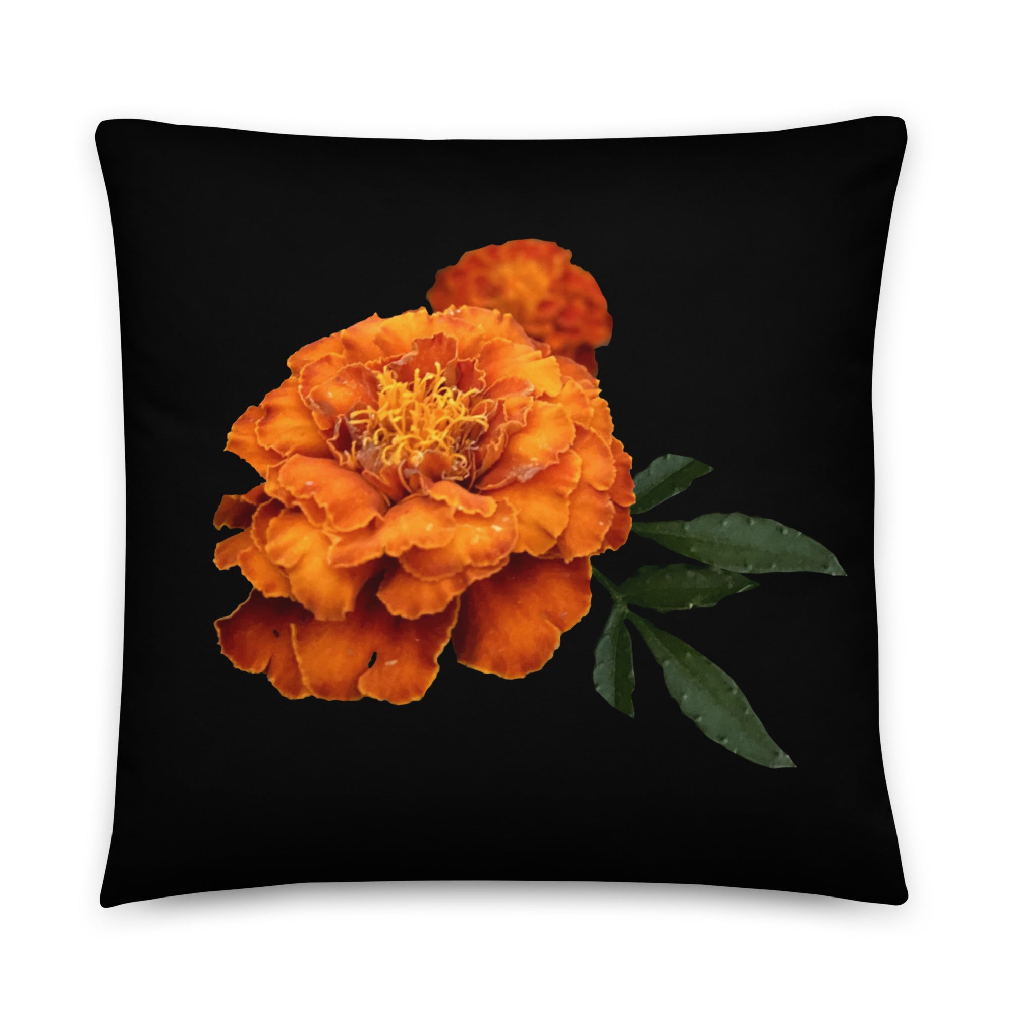 Orange Flower Pillow - Floral Decorative Throw Pillow, Main Street Collective