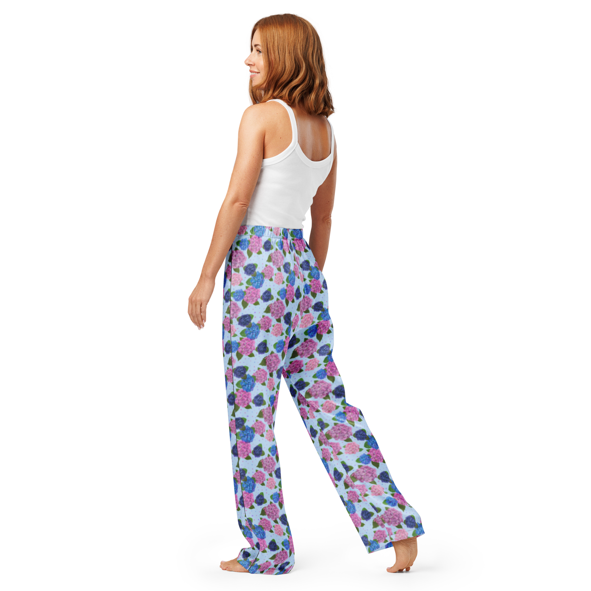 Floral Pajama Pants: Hydrangea Print Women's Loungewear - Main Street Collective. Comfy & Stylish!