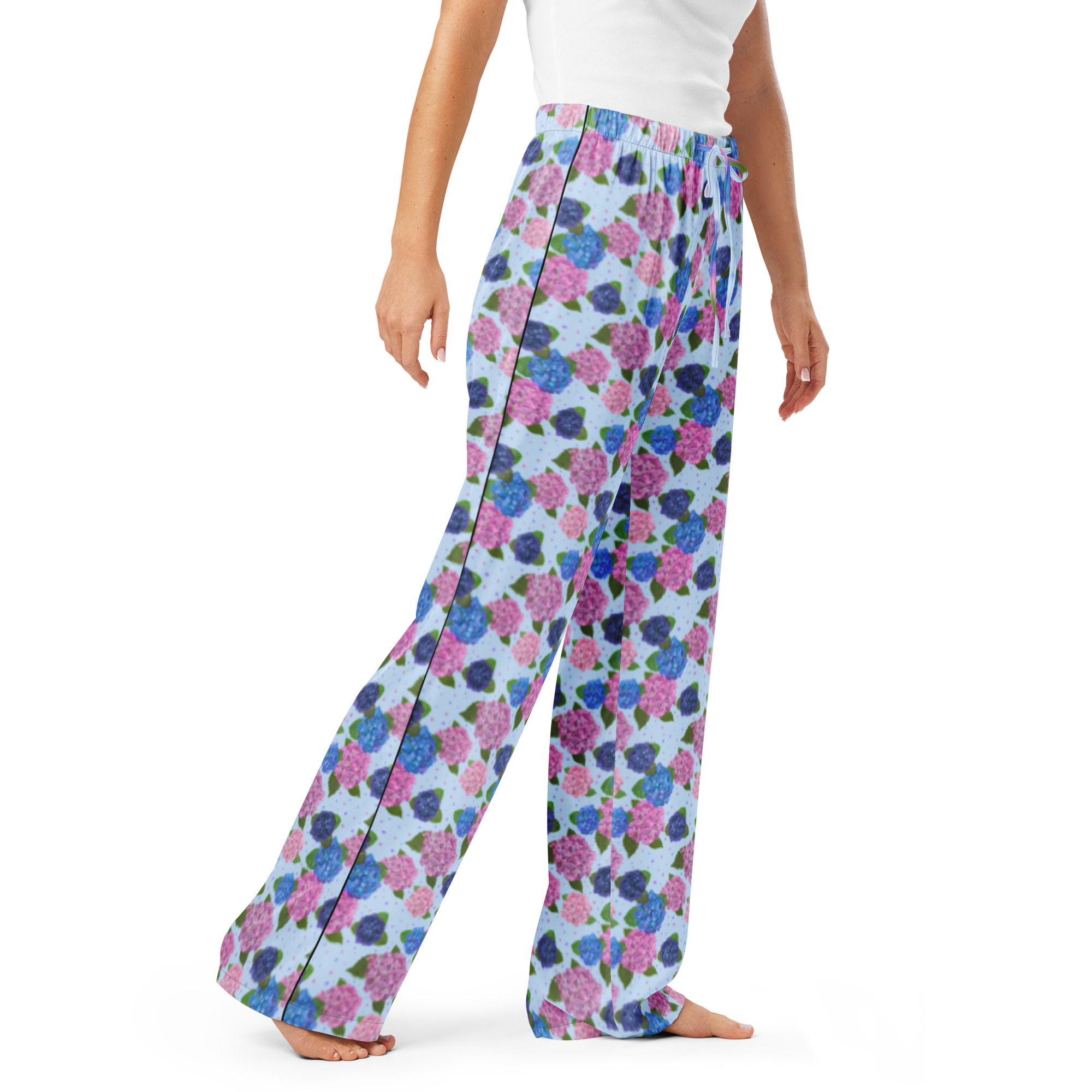 Happy Hydrangea Watercolor Pajama Pants - Main Street Collective - Floral Loungewear