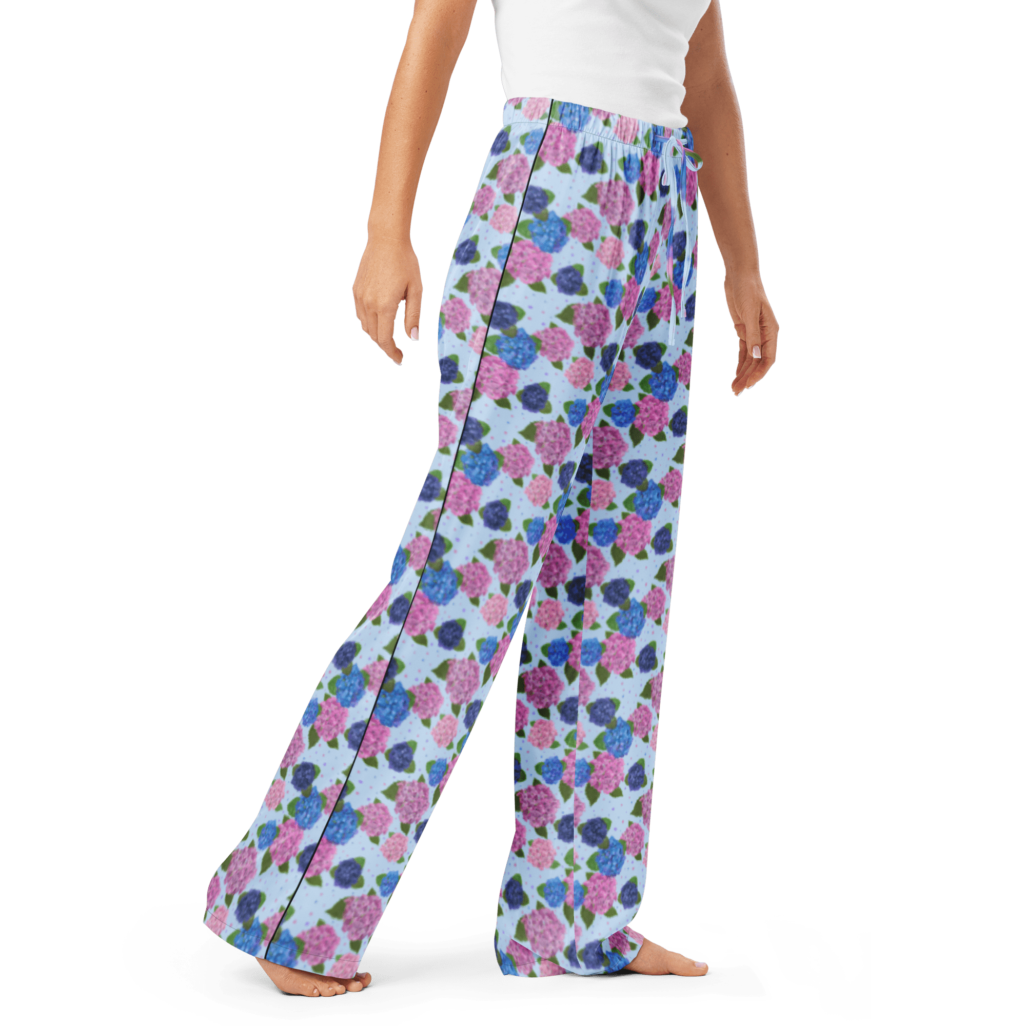 Hydrangea Watercolor Pajama Pants - Floral Loungewear by Main Street Collective